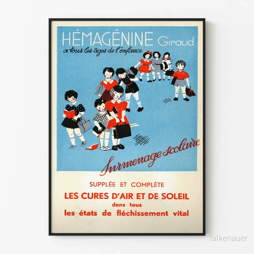 Vintageposter Hémagénine Giraud - Retro skolväggdekoration
