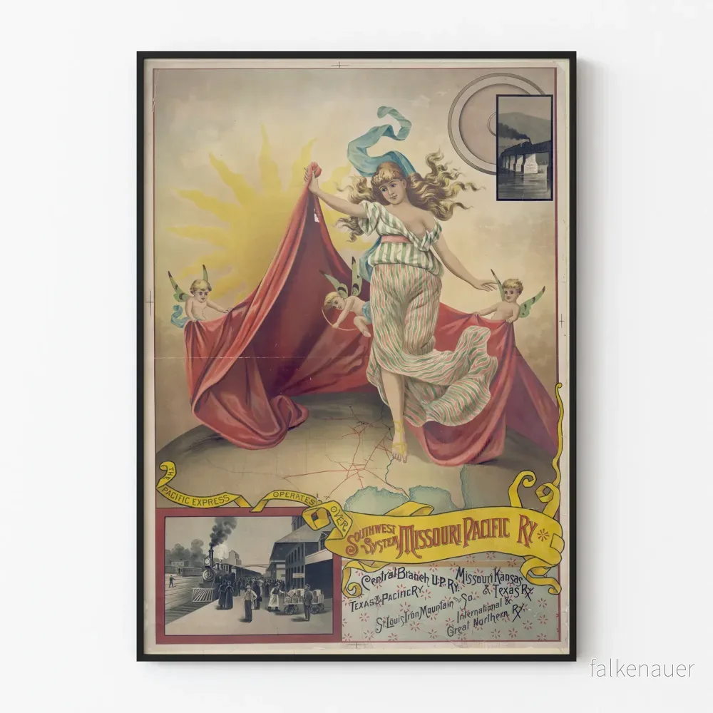 Vintageposter The Pacific Express Missouri Pacific Ry Vintageposter The Pacific Express Missouri Pacific Ry