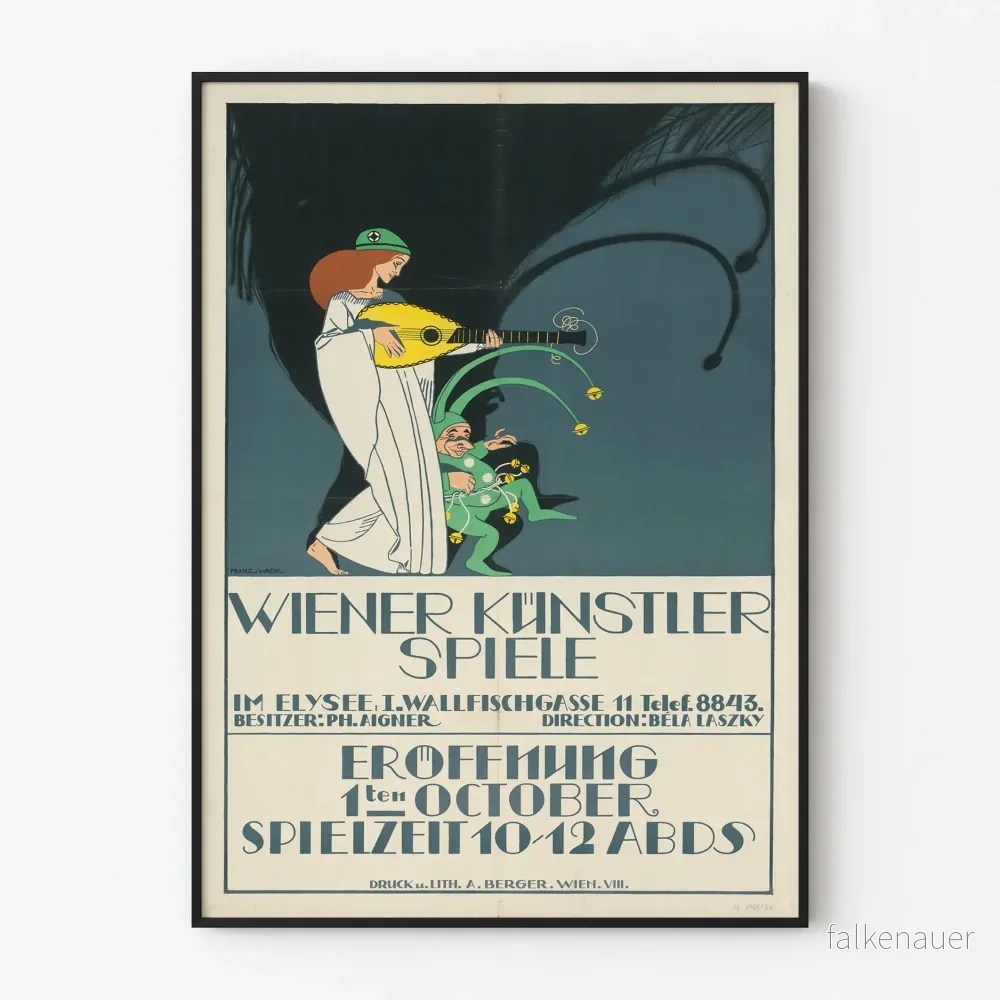 Vintageaffisch Wiener Künstler Spiele för väggdekoration