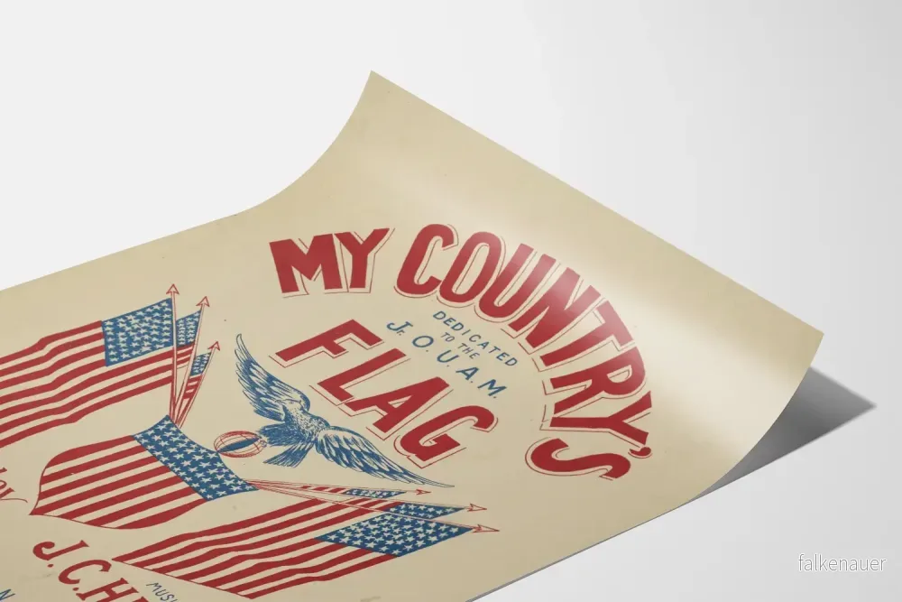Vintageposter My Country's Flag med amerikanska flaggor och örn - Bild 3