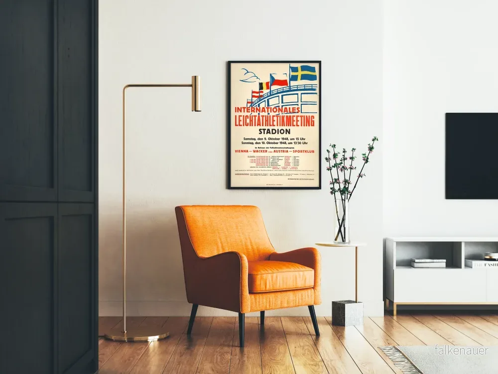 Vintageposter för internationellt friidrottsmöte 1948 - Bild 2