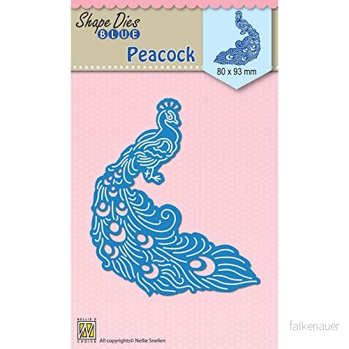 Nellie's Choice Shape Die Stansmall Påfågel Cutting och Skärschablon på 8 x 9,3 cm för Korttillverkning, Pyssel, Scrapbooking, Hantverk DIY Lämplig Stansmaskiner 8719743090446