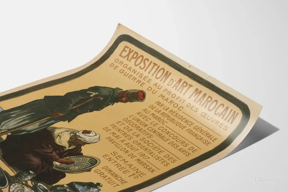Vintageposter från den marockanska konstutställningen 1917, väggdekoration - Bild 3