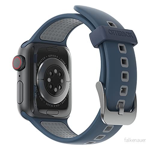 OtterBox All Day Watch Band för Apple Series 10/9/8/7/6/SE 1:e gen/SE 2:e gen/5/4 40mm/41mm/42mm, hållbart och mjukt silikonband Watch, Blå/Grå 840104269381