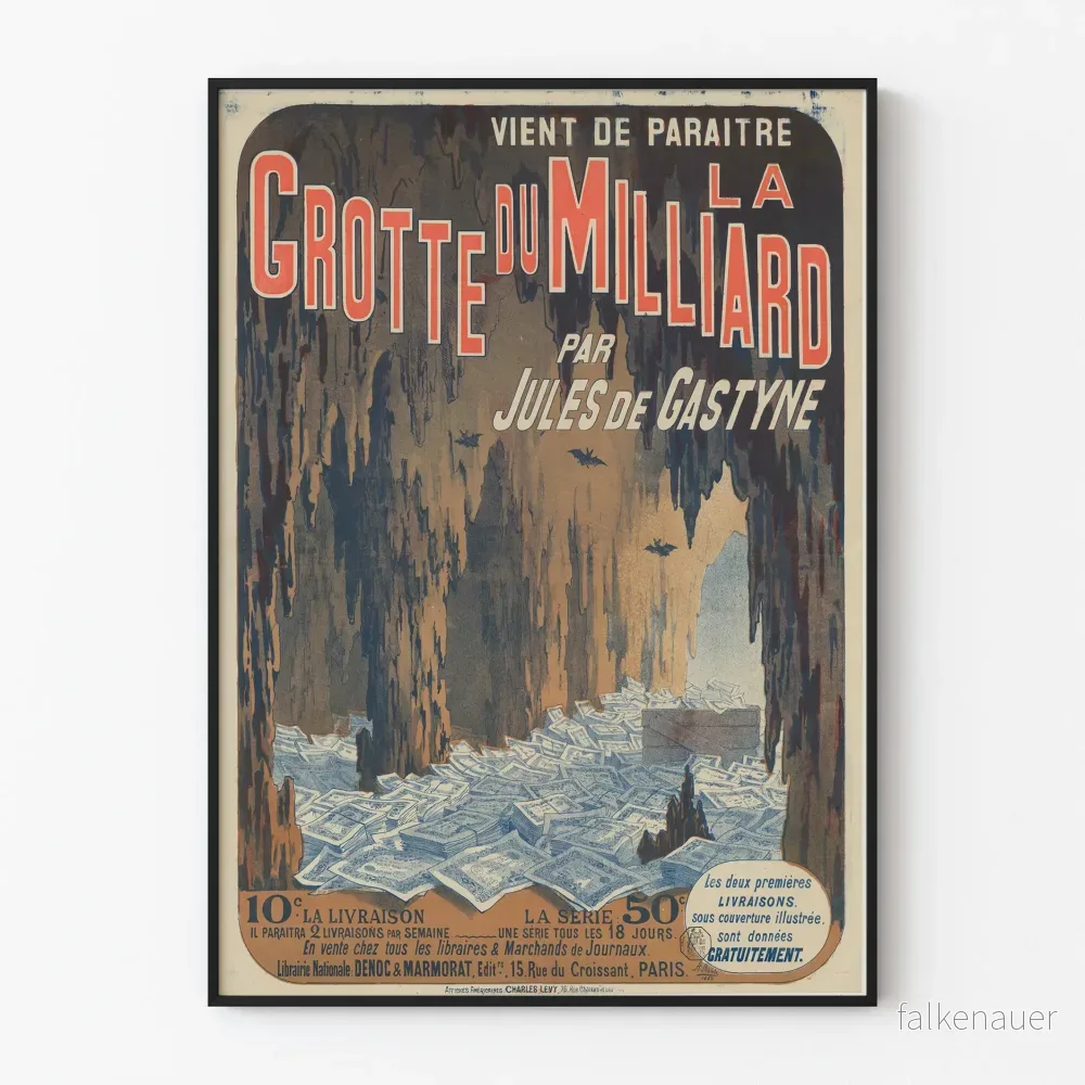 Gammal poster av Grotan i Miljard av Jules de Gastyne Gammal poster av Grotan i Miljard av Jules de Gastyne