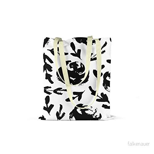 Bonamaison Shoppingväska med tryck, hopfällbar, tygväska två långa handtag, storlek: 34 x 40 cm 4882902305041