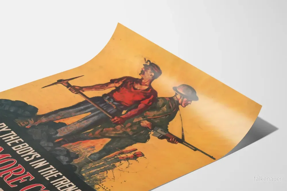 Väggposter i vintage stil med krig och industri - Stand By The Boys Mine More Coal - Bild 3
