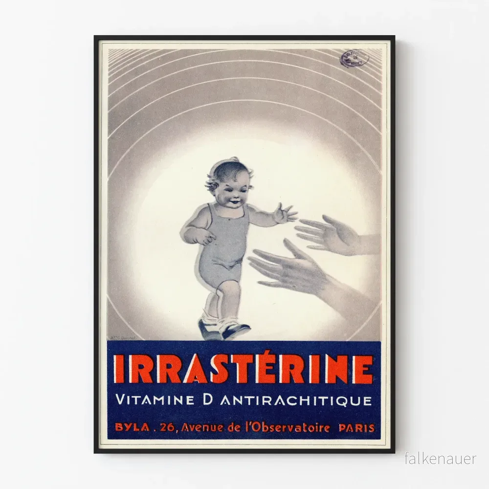 Vintage reklamposter Irrastérine D-vitamin