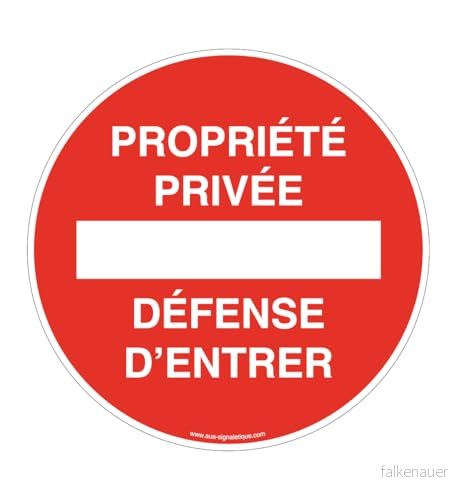 AUA SIGNALETIQUE Privat egendomspanel Cirkulär införsvar Ø 230 mm, PVC 1,5 mm 3666180268332