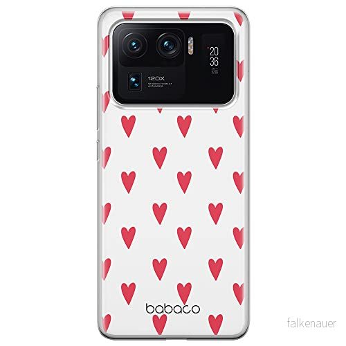 ERT GROUP mobiltelefonfodral för Xiaomi MI 11 ULTRA originalt och officiellt licensierat Babaco mönster Hearts 004 optimalt anpassad till formen på mobiltelefonen, gedeeltelijk transparant 5904805019104
