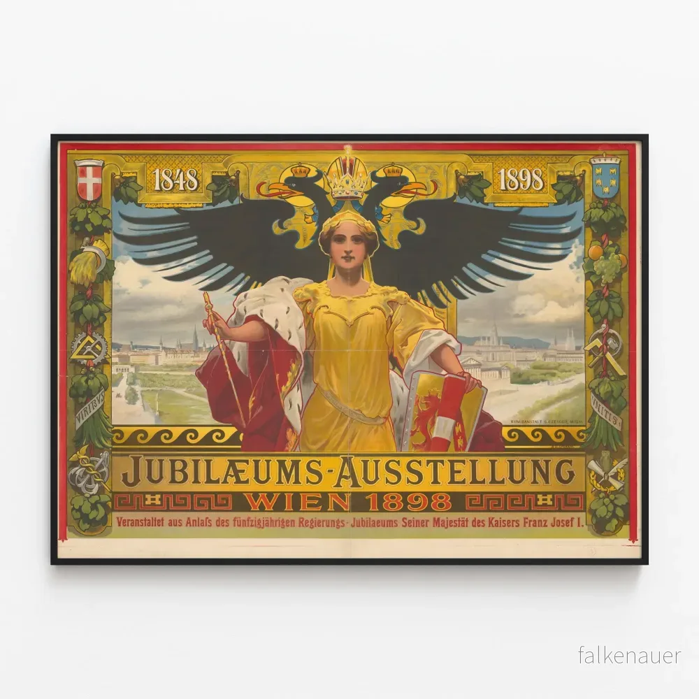 Vintageposter jubileumsutställning Wien 1898 historisk väggdekoration Vintageposter jubileumsutställning Wien 1898 historisk väggdekoration