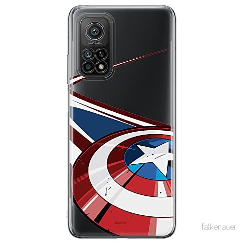 ERT GROUP mobiltelefonfodral för Xiaomi MI 10T 5G / PRO originalt och officiellt licensierat Marvel mönster Captain America 008, gedeeltelijk transparant 5903040342510