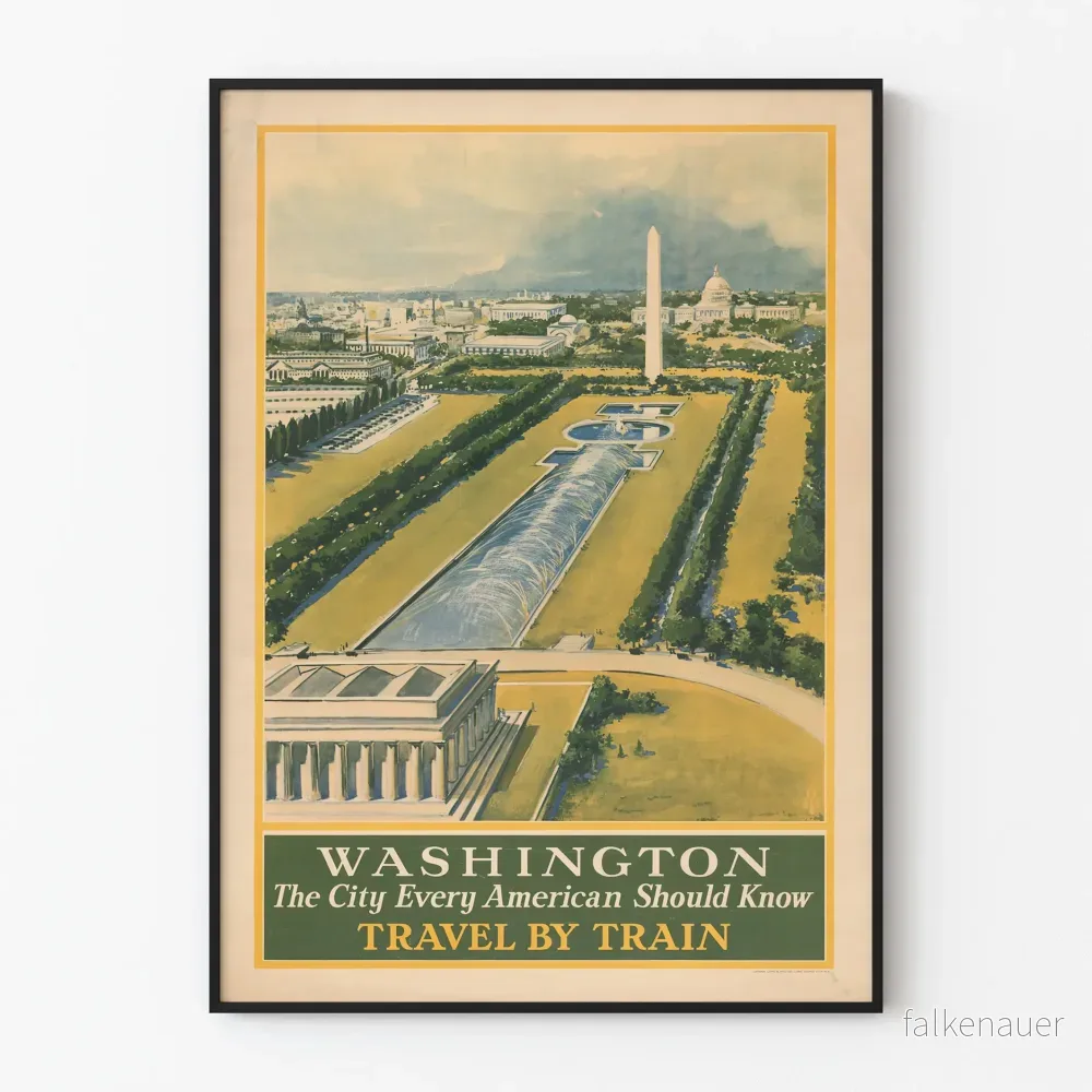 Vintageposter Washington – Tågresor till den amerikanska huvudstaden Vintageposter Washington – Tågresor till den amerikanska huvudstaden
