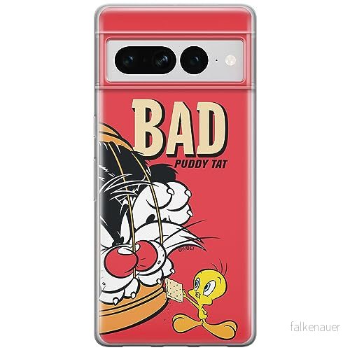 ERT GROUP mobiltelefonfodral för Google PIXEL 7 PRO originalt och officiellt licensierat Looney Tunes mönster Sylvester & Tweety 003, fodral tillverkad av TPU plast 5905795182496
