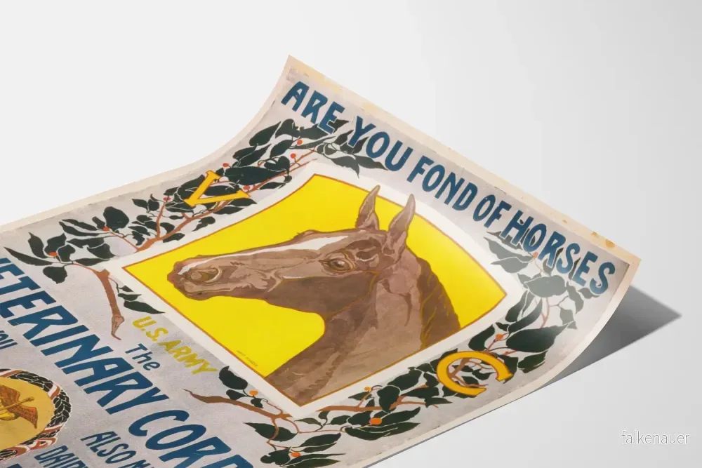 Vintageaffisch US Army Veterinary Corps häst och vård - Bild 3