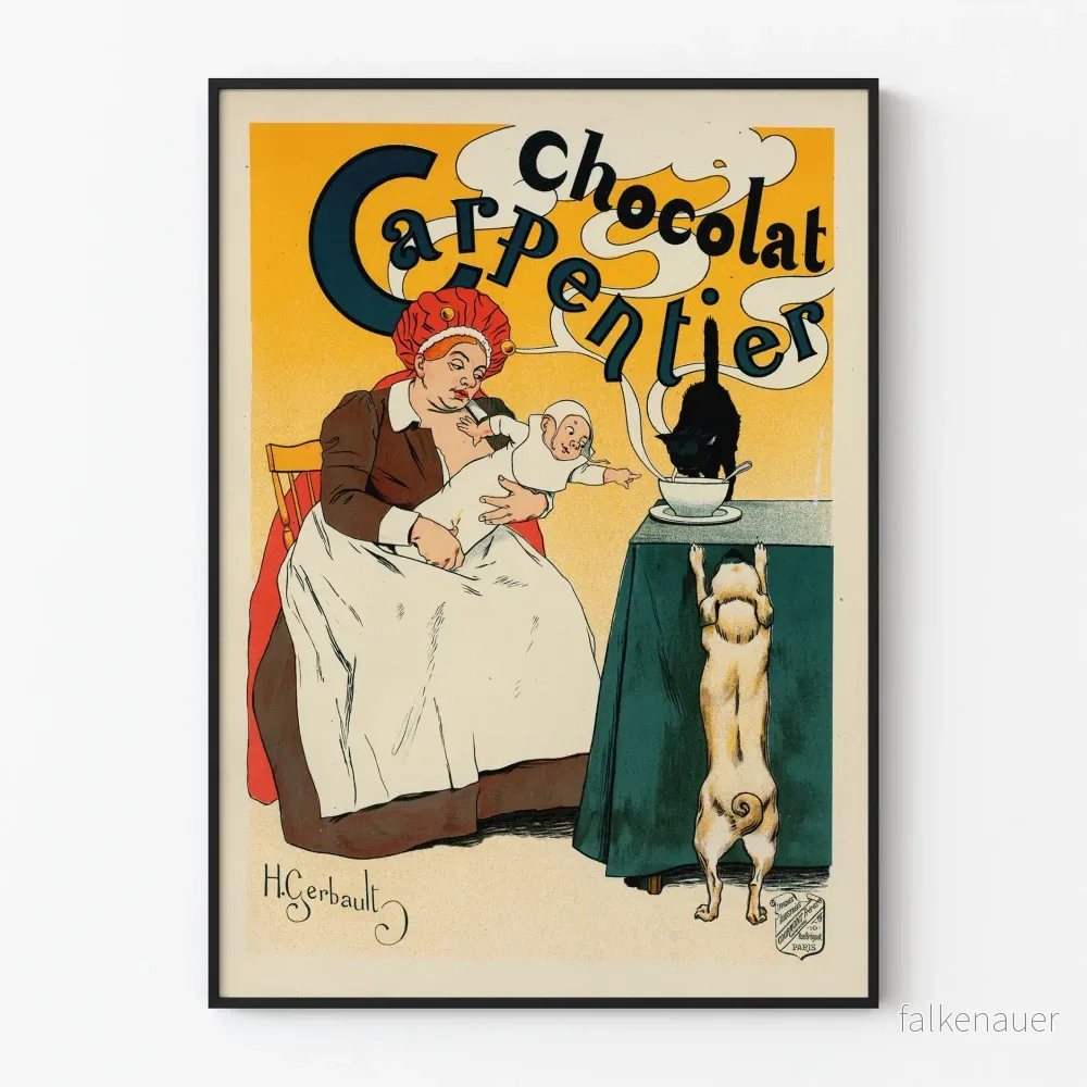 Vintageposter Chocolat Carpentier - Retro väggdekoration