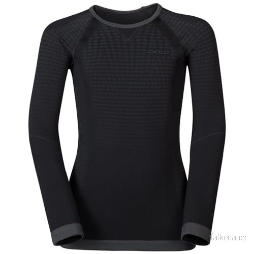 odlo barn tröja L/S Crew Neck Evolution varm underkläder black graphite grey 140 7613273946987