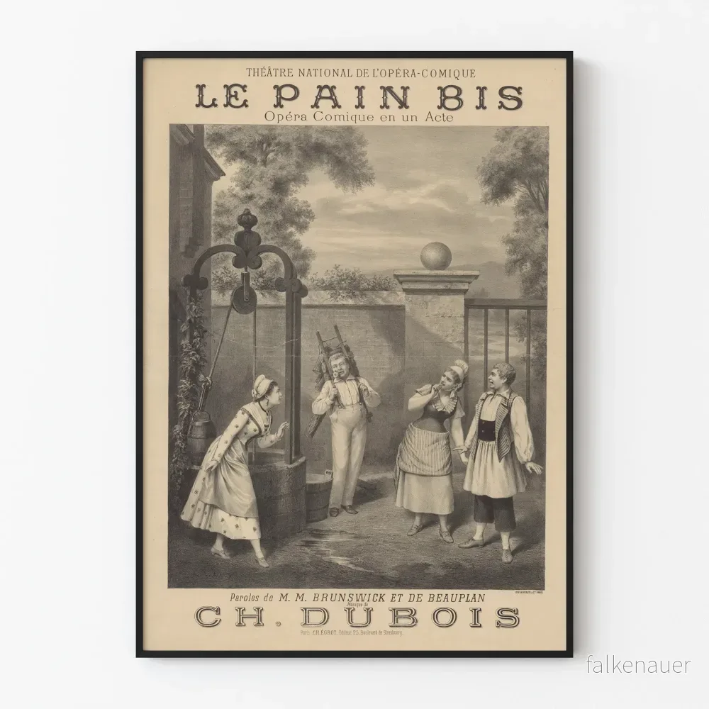 Vintageposter Le Pain Bis - Opéra Comique i ett akt