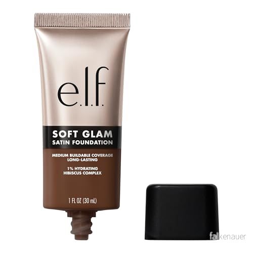 e.l.f. Soft Glam Medium Cover foundation, långvarig, åtstramande för en slät, satin, vegansk, djurgrymhetsfri finish, 62 Rich Warm 609332849679
