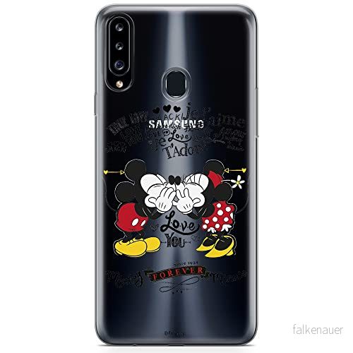 ERT GROUP mobiltelefonfodral för Samsung A20S originalt och officiellt licensierat Disney mönster Mickey & Minnie 005 optimalt anpassad till formen på mobiltelefonen, gedeeltelijk transparant 5904805441738