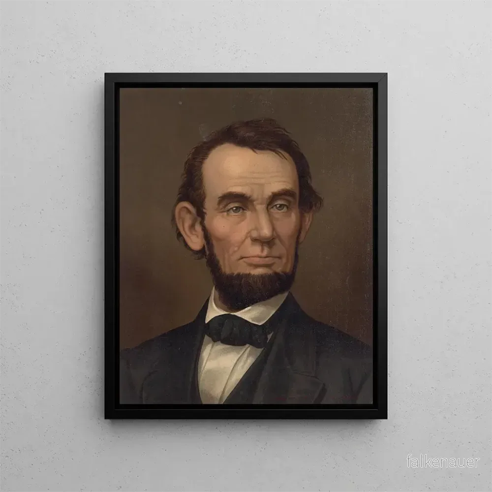 Målning porträtt i helfigur av Abraham Lincoln med skägg – Strobridge Co Lith | Konsttryck Målning porträtt i helfigur av Abraham Lincoln med skägg – Strobridge Co Lith | Konsttryck