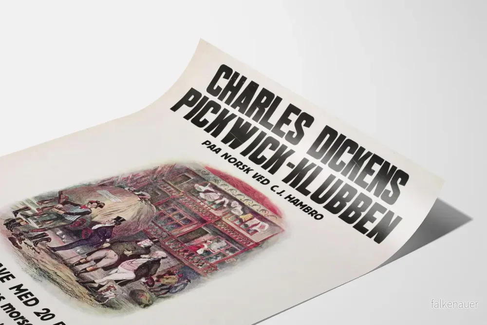Vintageposter av Pickwick-klubben av Charles Dickens på norska - Bild 3