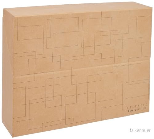 Exacompta Ref. 89847E 1 Eterneco vegetabilisk oljebelagd pappersöverföringsbox 90 mm baksida metallöglor mått 25,5 x 34 9 cm brun geometriska mönster levereras monterad 3130630898474