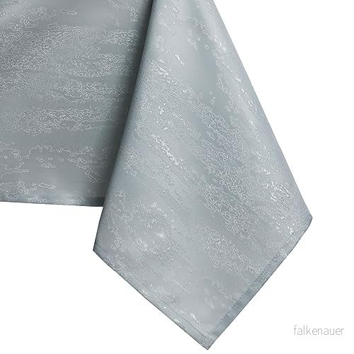 AmeliaHome bordsduk, 140 x 280 cm fläckskydd, lotuseffekt, tvättbar, vattenavvisande, ornament Vesta silver 4251525456360