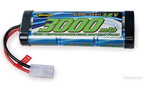 Carson 500608224 7,2 V/3 000 mAh NiMH Race batteri TAM snabbladdningsbar, kompatibel med RC bilar, robust design, lätt att använda 4005299006333