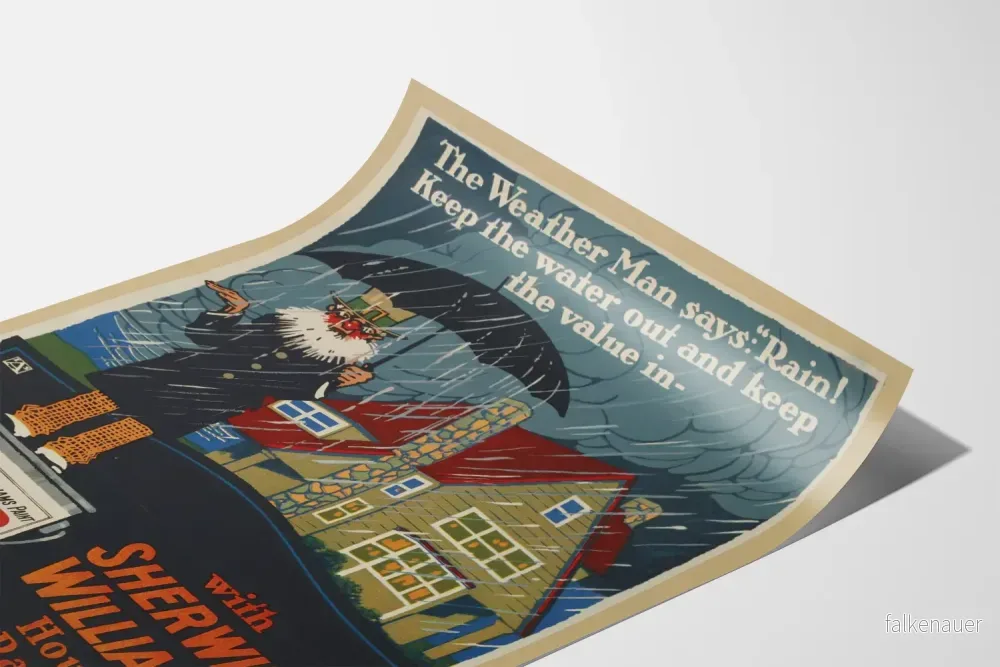Vintageposter för Sherwin-Williams husfärg - Skydd mot regn - Bild 3
