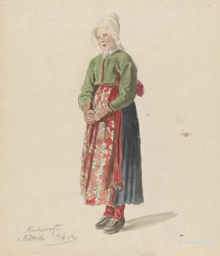 Målning Robe d'église Rättvik - Adolph Tidemand | Konsttryck - Bild 2