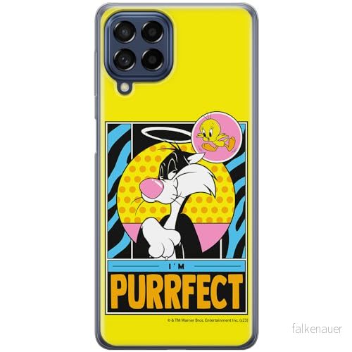 ERT GROUP mobiltelefonfodral för Samsung M33 5G originalt och officiellt licensierat Looney Tunes mönster Sylvester & Tweety 006, fodral tillverkad av TPU plast 5905795125400