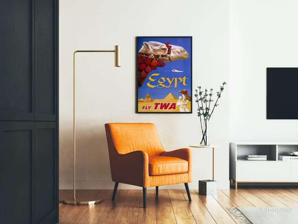 Vintage Egypt Fly TWA - Väggdekoration Resa till Egypten Poster - Bild 2