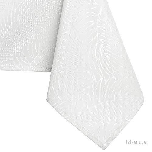AmeliaHome 80 x cm bordsduk, fläckskydd, lotuseffekt, tvättbar, vattenavvisande, ornament vit Gaia 4251758686176
