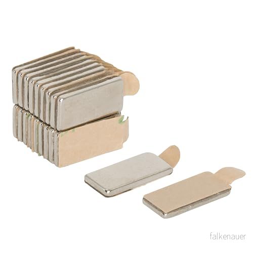First4magnets F1051NA 20 självhäftande 10 x 5 1 mm tjock N42 neodym magneter 0,6 kg dra (nordisk) (förpackning med 20), silver, 25 3 cm, styck 5055641202998