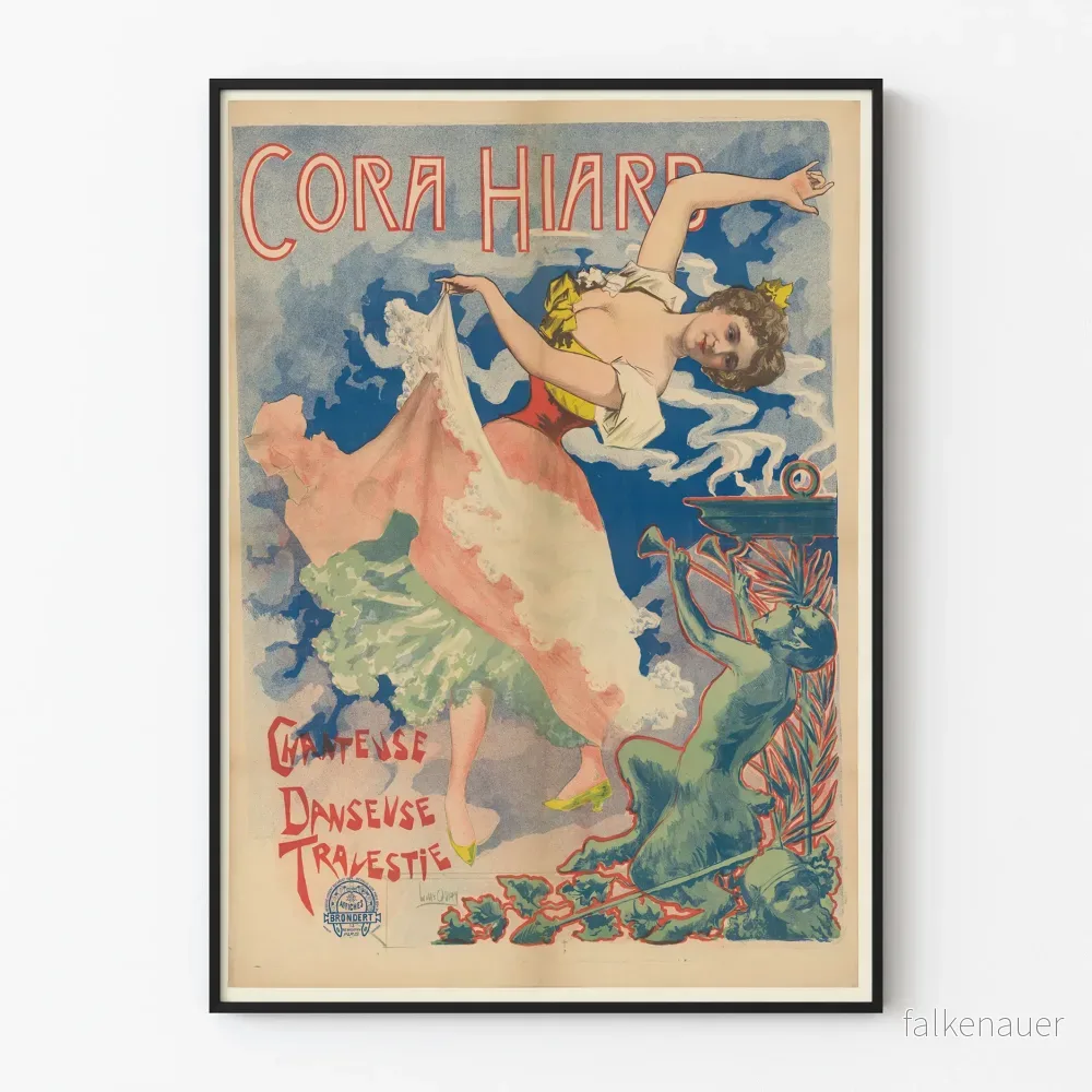 Vintageposter Cora Hiard Sångerska och Dansare Transvestit