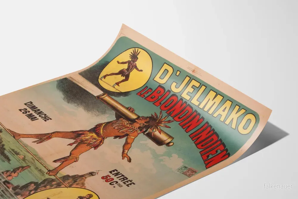 Vintageposter D'Jelmako Le Blondin Indien - Retro väggdekoration - Bild 3
