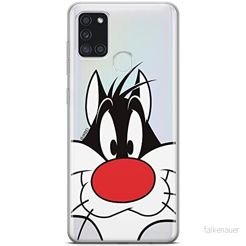 ERT GROUP mobiltelefonfodral för Samsung A21s originalt och officiellt licensierat Looney Tunes mönster Sylvester 001 optimalt anpassad till formen på mobiltelefonen, gedeeltelijk transparant 5903537921631