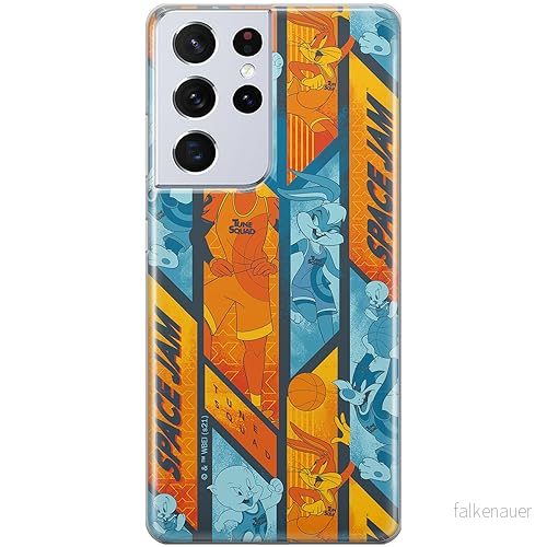 ERT GROUP mobiltelefonfodral för Samsung S21 ULTRA originalt och officiellt licensierat Looney Tunes mönster Space Jam 005 anpassad till formen på mobiltelefonen, fodral tillverkad av TPU plast 5905511025144