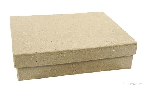 décopatch Ref BT038C rektangulär låda Papier Maché objekt att dekorera 11,5 x 8,5 3,2 cm med papper och papperslapp lim, glitter, färger 3609510100384