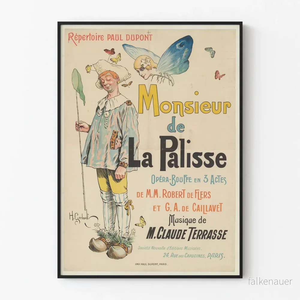 Vintageposter av Monsieur de La Palisse, operettkomedi