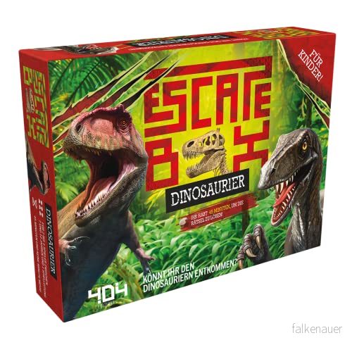 404 upplagor, Escape Box Dinosaurie, barnlek, pusselspel, 2 5 spelare, från 7 år, 45 minuter, tysk 3558380098720 404 upplagor, Escape Box Dinosaurie, barnlek, pusselspel, 2 5 spelare, från 7 år, 45 minuter, tysk 3558380098720