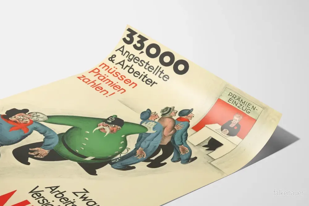Tysk vintageposter om arbetstagarnas avgift - Bild 3