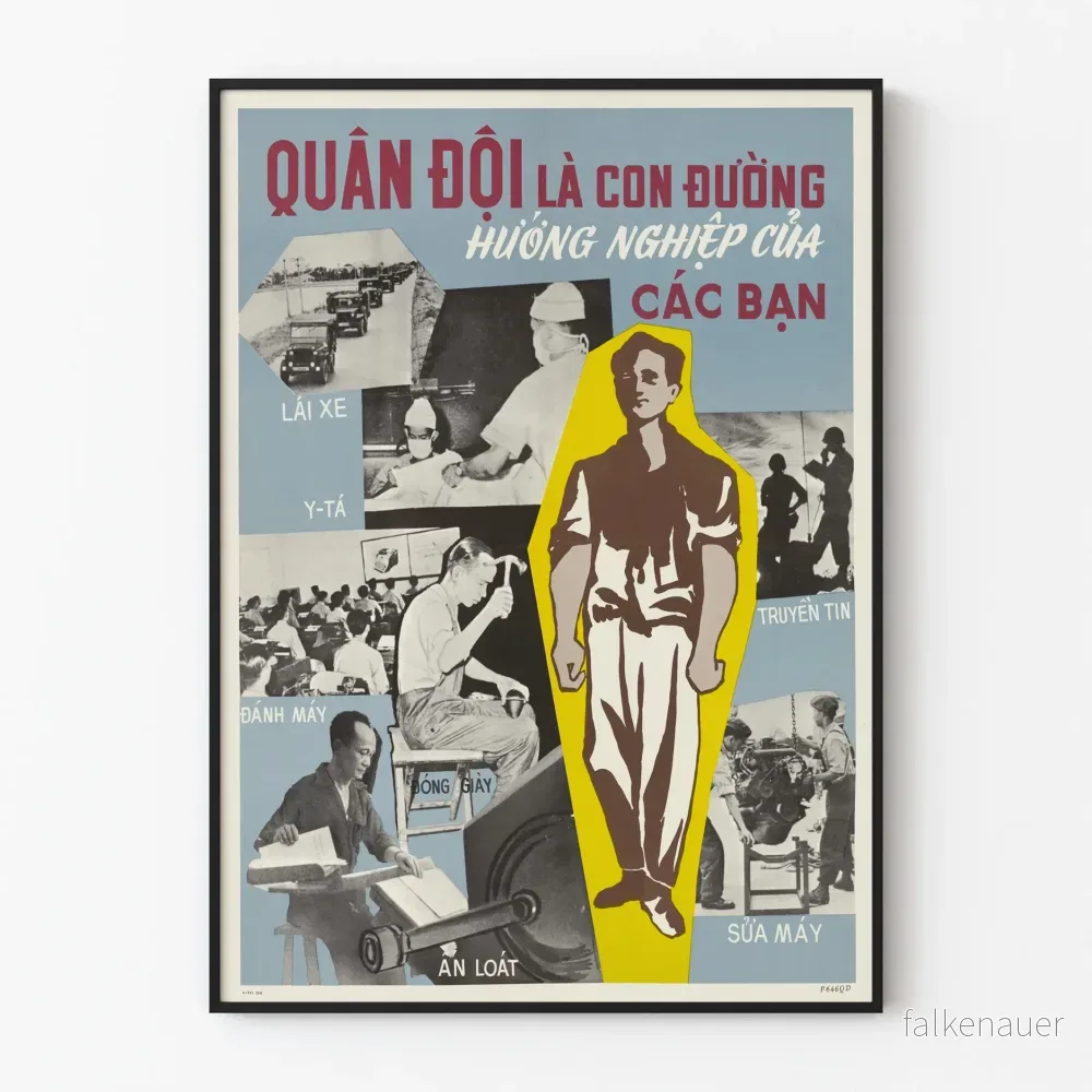Vintage vietnamesisk militär karriärposter