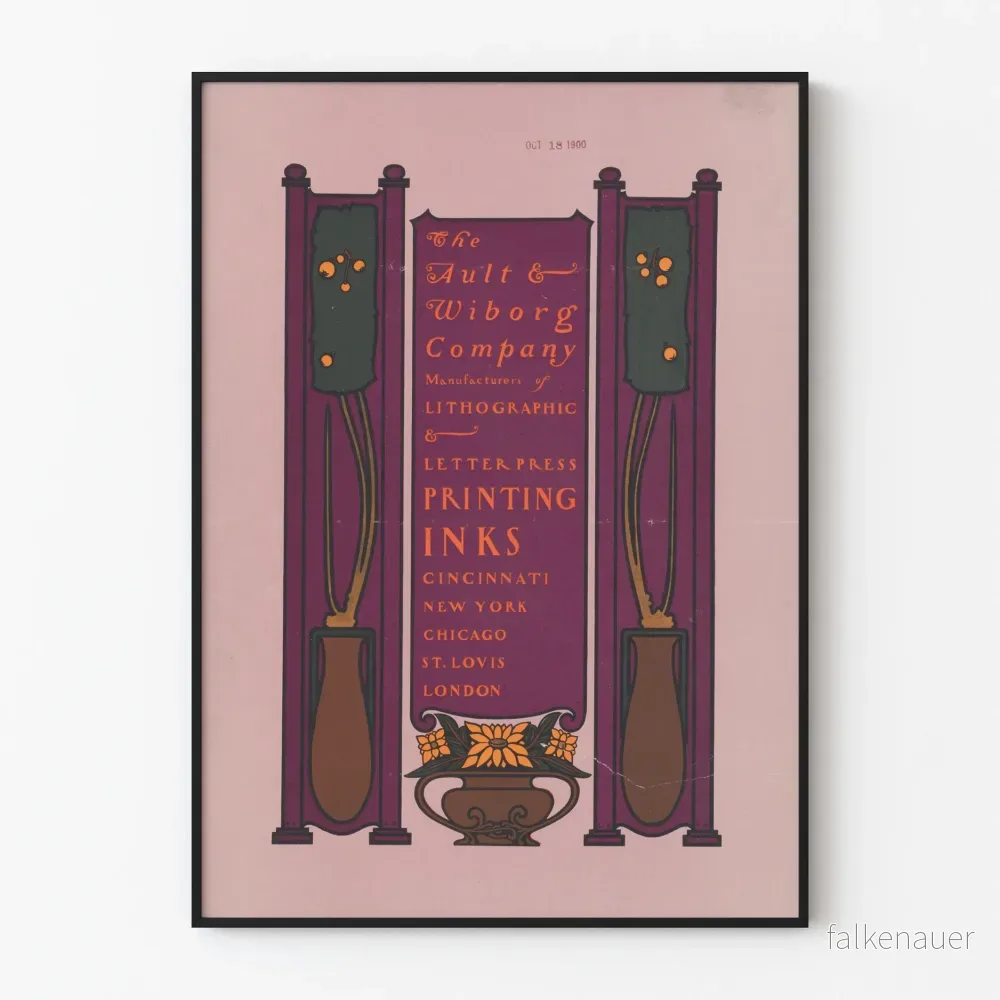 Vintageposter The Ault & Wiborg Company - Art déco väggdekoration