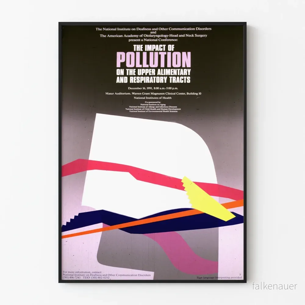 Vintage poster som visar påverkan av föroreningar på luftvägar och matsmältningssystem