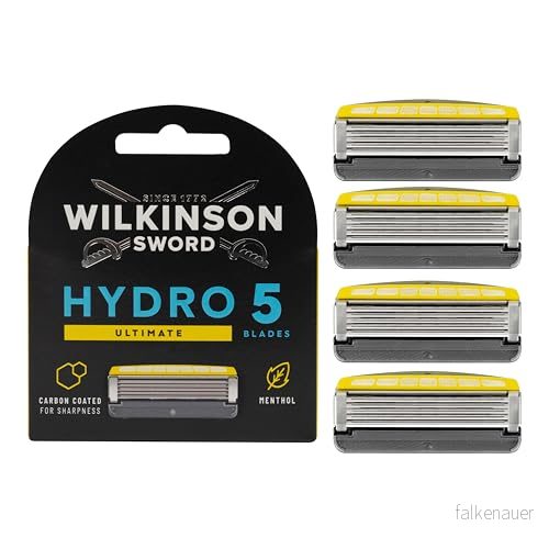 Wilkinson Sword Hydro 5 Ultimate rakapparat för män, 4 reservblad, fuktgivande gelpooler och stötdämpande teknik 4027800404100