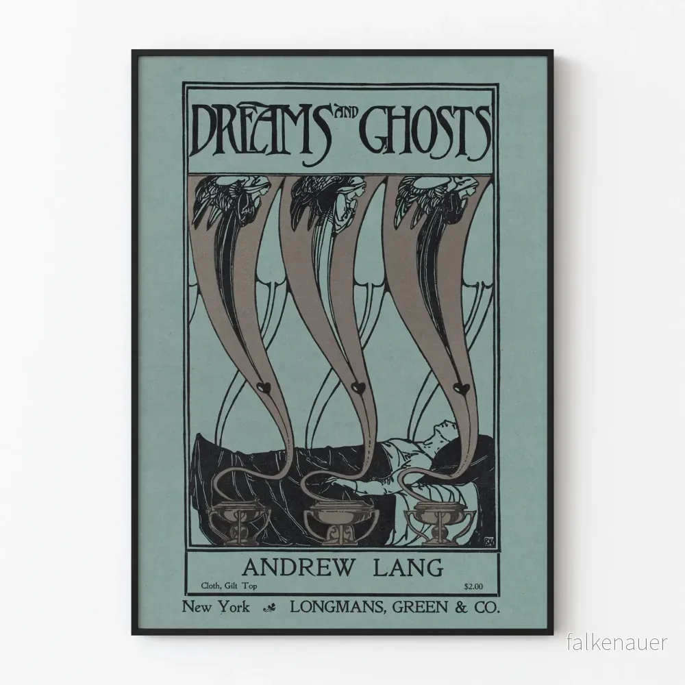 Vintageposter Dreams and Ghosts av Andrew Lang för väggdekoration