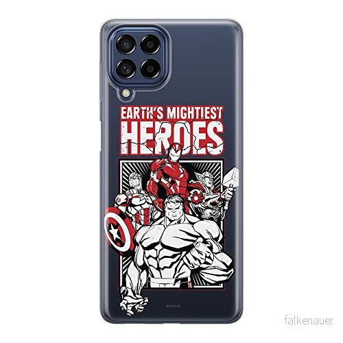 ERT GROUP mobiltelefonfodral för Samsung M53 5G originalt och officiellt licensierat Marvel mönster Avengers 005 optimalt anpassad till formen på mobiltelefonen, gedeeltelijk transparant 5905511395605