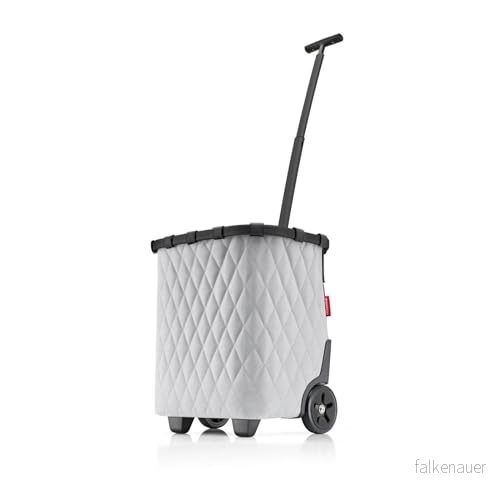 carrycruiser bärbar shoppingvagn med robust aluminiumram, axelrem och avtagbar nätinnerficka tillverkad av vattenavvisande material, Färg: Rombus ljusgrå, En Storlek, 4012013730597